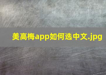美高梅app如何选中文